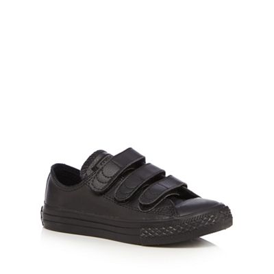Converse Boys' black 'Chuck Taylor' leather trainers